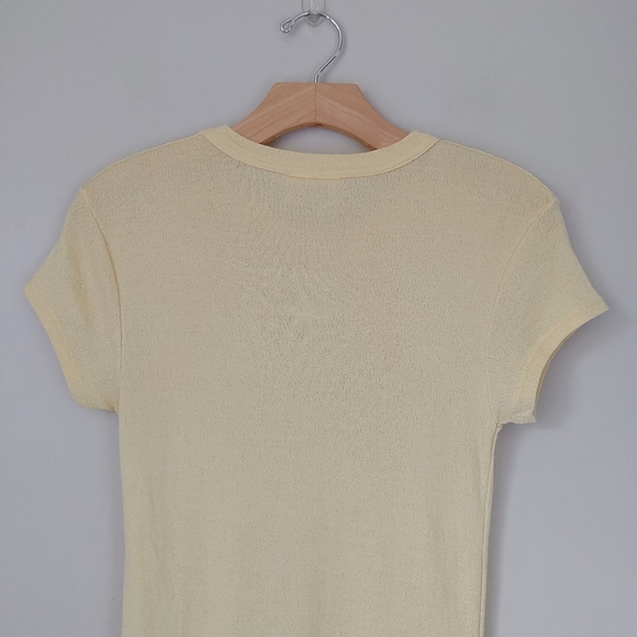 Michael Stars Shine Fallon Tee Short Sleeve Top One Size Yellow - Picture 13 of 16